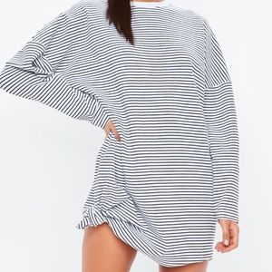 Striped oversized sweater dress